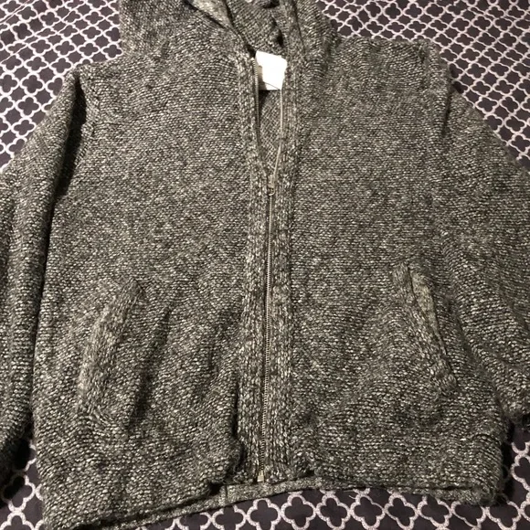 ZARA Knitwear Winter Collection Full Zip Gray Knit Hoodie Jacket Size 13-14.